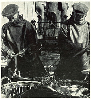 Nederlandse vissers aan het werk in dienst van de geallieerden